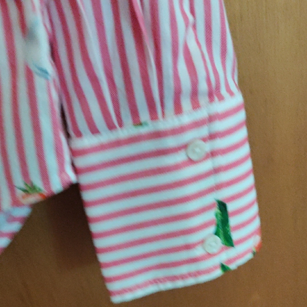 Striped Button Down Shirt with Food & Drink  Fun Design. NWT - Picture 11 of 15